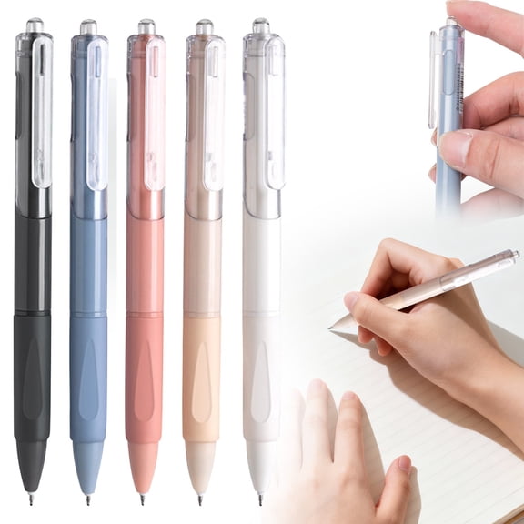 YardChic 5Pcs 0.5mm Quick Dry Black Gel Ink Pens, Fine Point Smooth Writing Pen, Gel Pens Quick Drying, High-End Series Pen for Journaling, Note Taking, Teachers Office Classroom Supplies