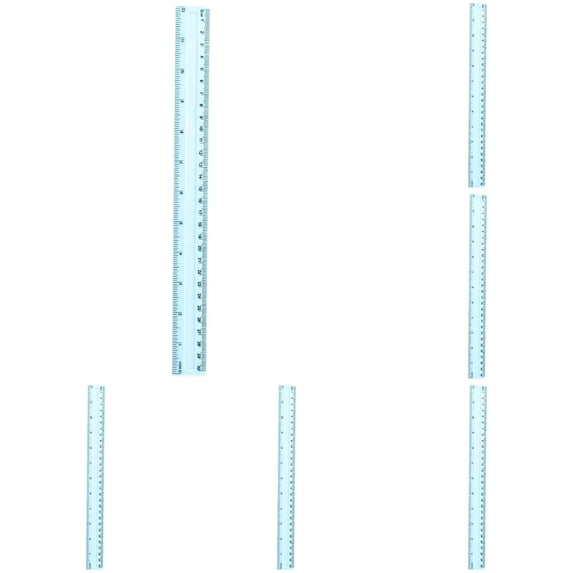 YardChic 5Pcs Ruler, Clear Plastic Ruler, Straight Ruler, Flexible Ruler, Plastic Ruler, Shatterproof Rulers with Inches and Centimeters, Plastic Drafting Measuring Ruler, Classroom Essentials