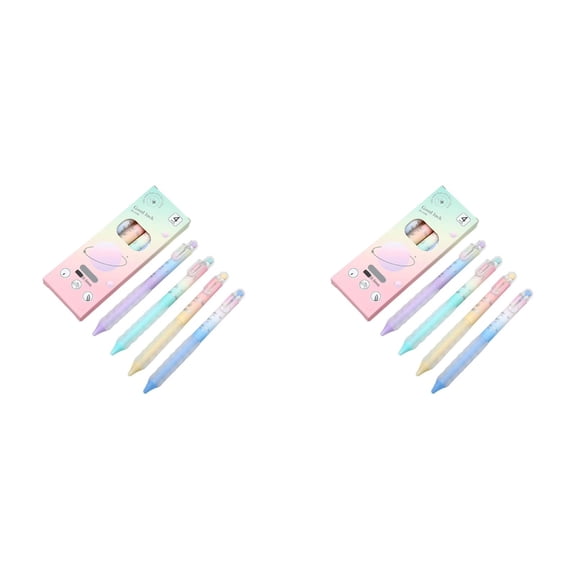 YardChic 8Pcs Retractable Journaling Pens, 0.5mm Fine Point Colored Gel Ink Pen, Smooth Writing Aesthetic Gradient Colorful Pens for Note Taking, Classroom Office Teachers Essentials