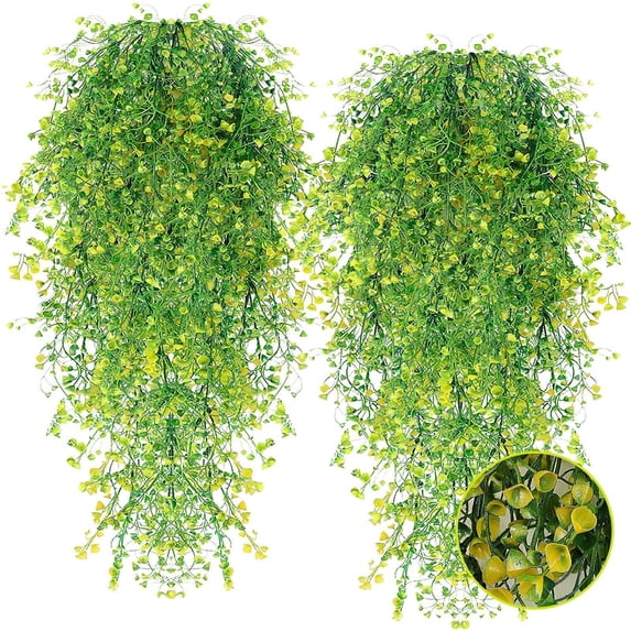 YardChic Artificial Wisteria Hanging Flower for Outdoors, 30In Artificial Lavender Flower Garland for Backdrop Fake Lavender Hanging Flowers Waterfall for Home Party Graden Wedding Arch Decor -Yellow