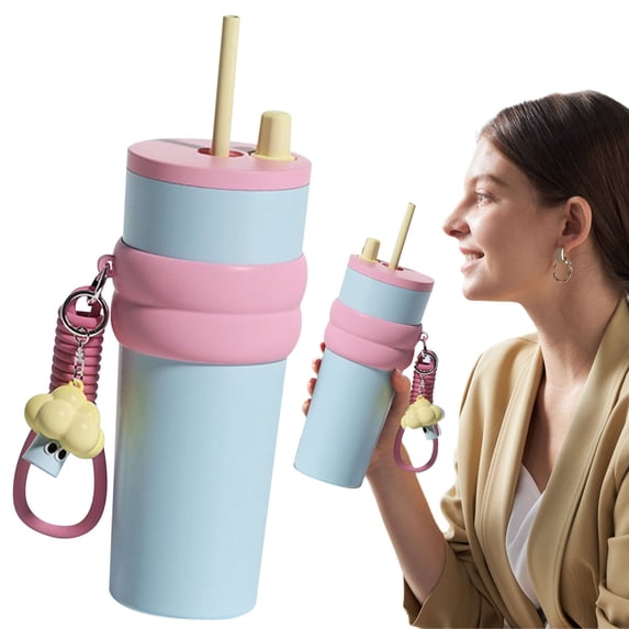 YardChic Coldest Cup, Stainless Steel Tumbler with Straw, Large Capacity Insulated Water Cup, Double Wall Insulated Cup Stainless Steel Travel Mug, Water Bottle for Iced Tea,Coffee,Cold Beverages