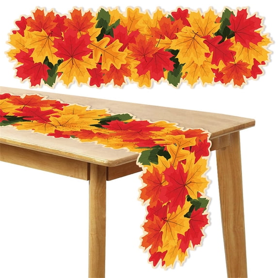 YardChic Fall Maple‑Shaped Table Runner, Cut‑Out Colorful Maple Leaf Fall Table Runner, Thanksgiving Harvest Autumn Table Runner,Thanksgiving Table Runner for Dining Room Living Room Farmhouse Party