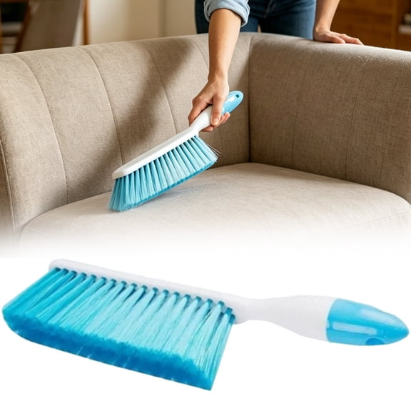 YardChic Hand Broom Brush, Soft Bristle Cleaning Brush, Soft Bristle Bed Sheets Sweeping Cleaning Brush with Long Hand, Reusable Cleaner for Dog Cat Hair, Couch, Small Particles Hair Remover