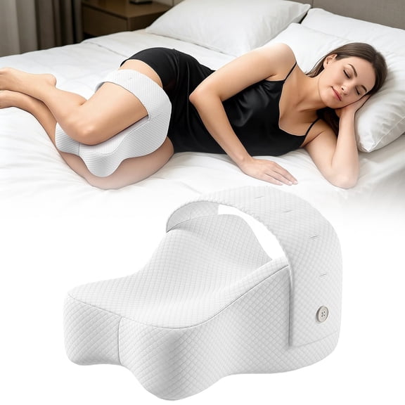 YardChic Leg & Knee Foam Support Pillow, Memory Foam Leg Pillow, for Sciatica,Knees,Hips,Joint and Back Pain Relief When Side Sleeping Spine Alignment Support for Knee Surgery Recovery, White
