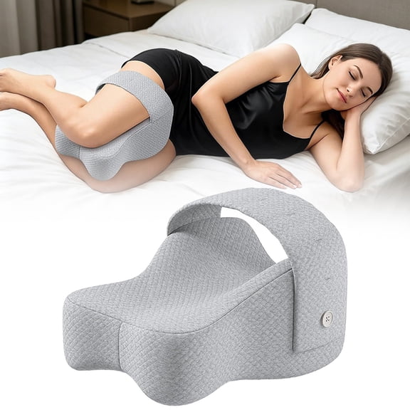 YardChic Leg & Knee Foam Support Pillow, Memory Foam Leg Pillow, for Sciatica,Knees,Hips,Joint and Back Pain Relief When Side Sleeping Spine Alignment Support for Knee Surgery Recovery, Gray