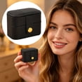 thumbnail image 1 of YardChic PU Leather Wedding Ring Pillow Box, Ring Bearer Box, Wedding Pillow for Rings, Mini Ring Holder Pouch Box, Earrings Storage Box for Proposal Engagement Wedding Ceremony Party, 1 of 9
