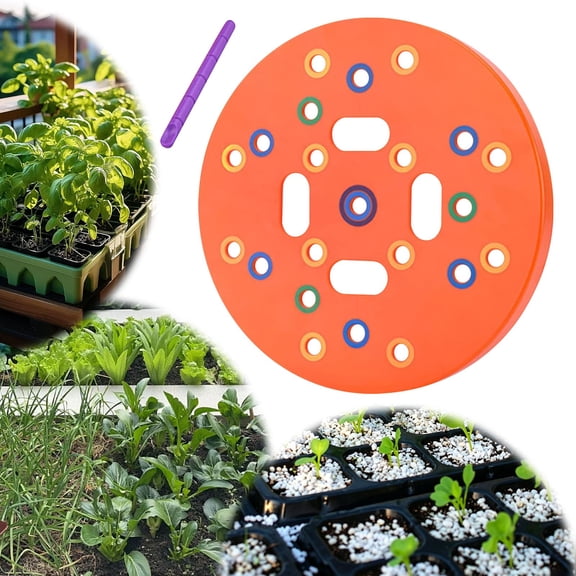 YardChic Round Seed Planting Template, Seed Spacer Tool, Handheld Circular Seed Dibber Uniform Interval Sowing Dispenser, Lightweight Seeding Tool for Vegetables Flowers Herbs Farm yard Planting