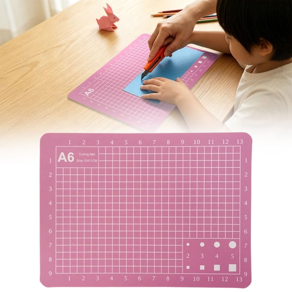 YardChic Self Healing Cutting Mat, A6 PVC Cutting Mat with Grid, Double Sided 1.2mm Thickened Cutting Sewing Mat for Crafts, Table Cutting Board for Fabric Quilting Art Hobby Project