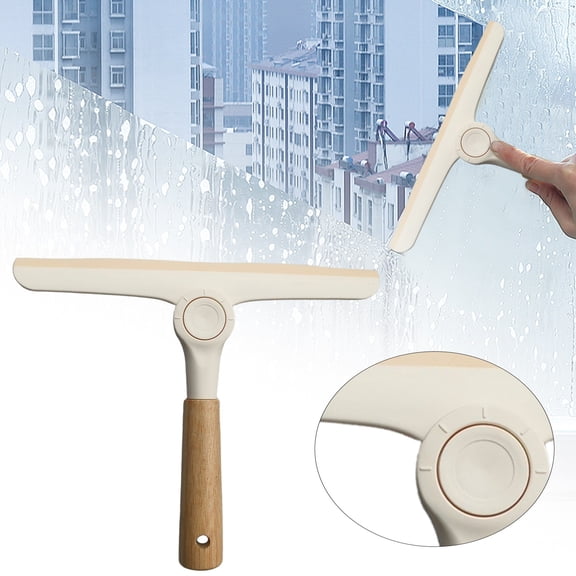 YardChic Shower Squeegee for Glass Doors, 360掳 Rotatable T-Shape Window Squeegee, Bathroom Squeegee for Shower Glass & Tile Walls, Car Windshield, Home Essentials, 9.5x7.5 Inch