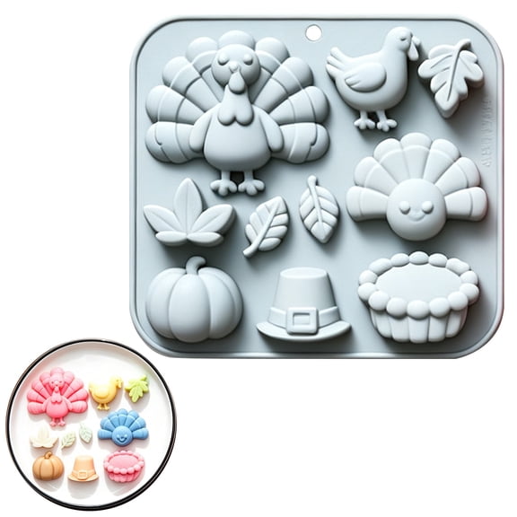 CookMate Thanksgiving Fall Cookie Mold 3D Embossing Press With Turkey ...