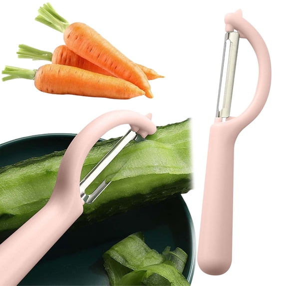YardChic Vegetable Peeler, Potato Peelers with Ergonomic Non-Slip Handle & Sharp Blade, P Type Peelers for Fruit Veggie Potatoes Carrot Cucumber, Multifunctional Vegetable Peeler, Pink