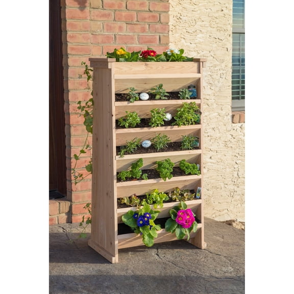 YardCraft Vertical Cedar Wall Planter, Chemical-Free, 24" W x 48" H x 16" D