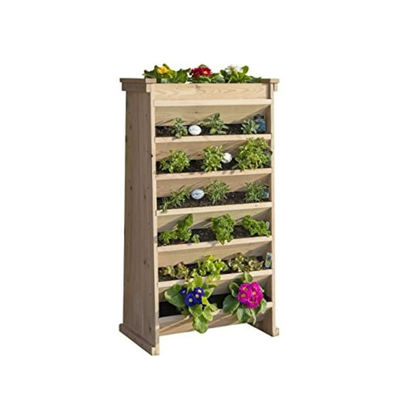 YardCraft Vertical Cedar Wall Planter, Chemical-Free, 24" W x 48" H x 16" D