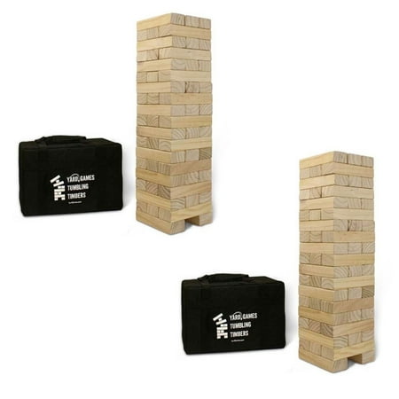 YardGames Giant Tumbling Timbers Natural Pine Wood Stacking Game (2 Pack)