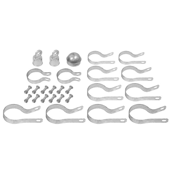 YardGard 3 in. H Silver Steel Chain Link Fence Corner Post Kit