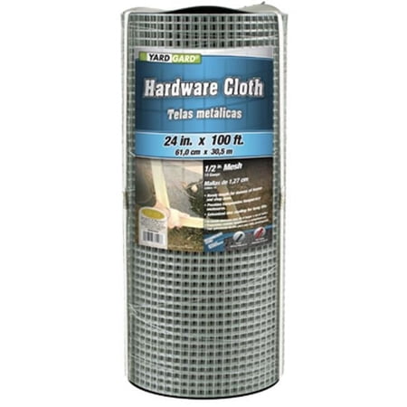 YardGard 308246B Galvanized Metal Hardware Cloth Fence, 1/2-In. Mesh, 19-Ga., 24-In. x 100-Ft. - Quantity 1