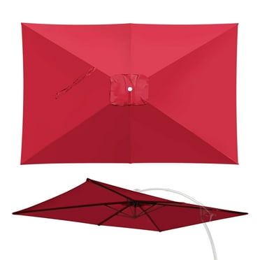 YardGrow 10x6.5FT 6-Ribs Umbrella Replacement Canopy Outdoor Patio Umbrella Canopy Cover, Frame NOT Included