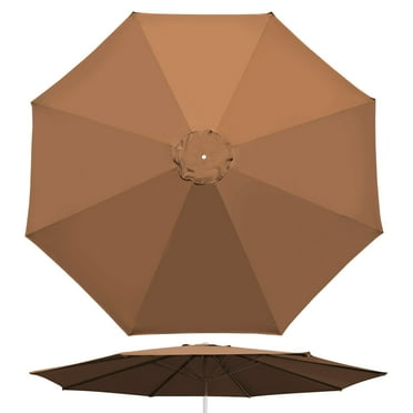 YardGrow 68.6'' 8 Rib Brown Patio Umbrella Canopies, UV Protective