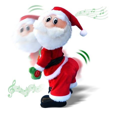 YardGrow 13in Twerking Santa Claus Doll Twisted Hip Dancing Musical Santa Christmas Gift