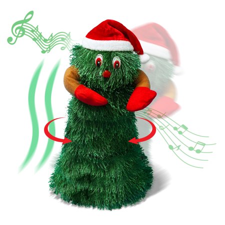 YardGrow Electric Christmas Dancing Singing Tree Rotating Xmas Santa Claus Doll Toy Gift