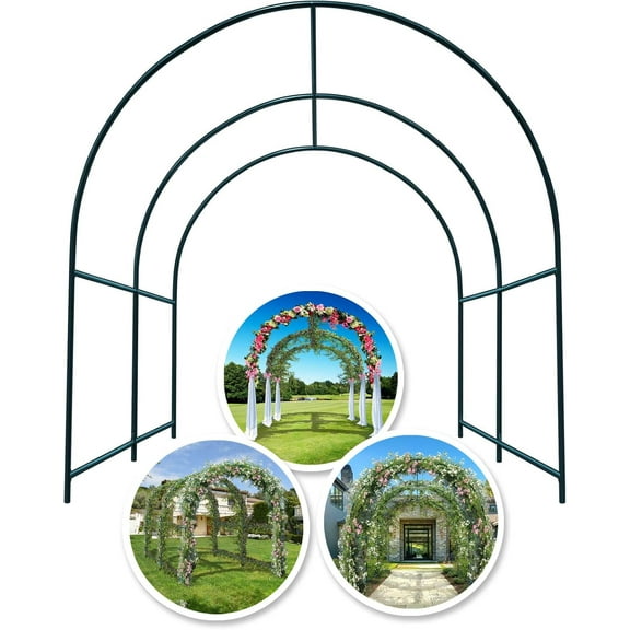 YardGrow Large Garden Support Arch Frame Climbing Plant Arch Arbor for Various Climbing Plant Roses Vines Birthday Wedding Party Decoration Pergola Frame (6.5 x 7 x 7.2ft)