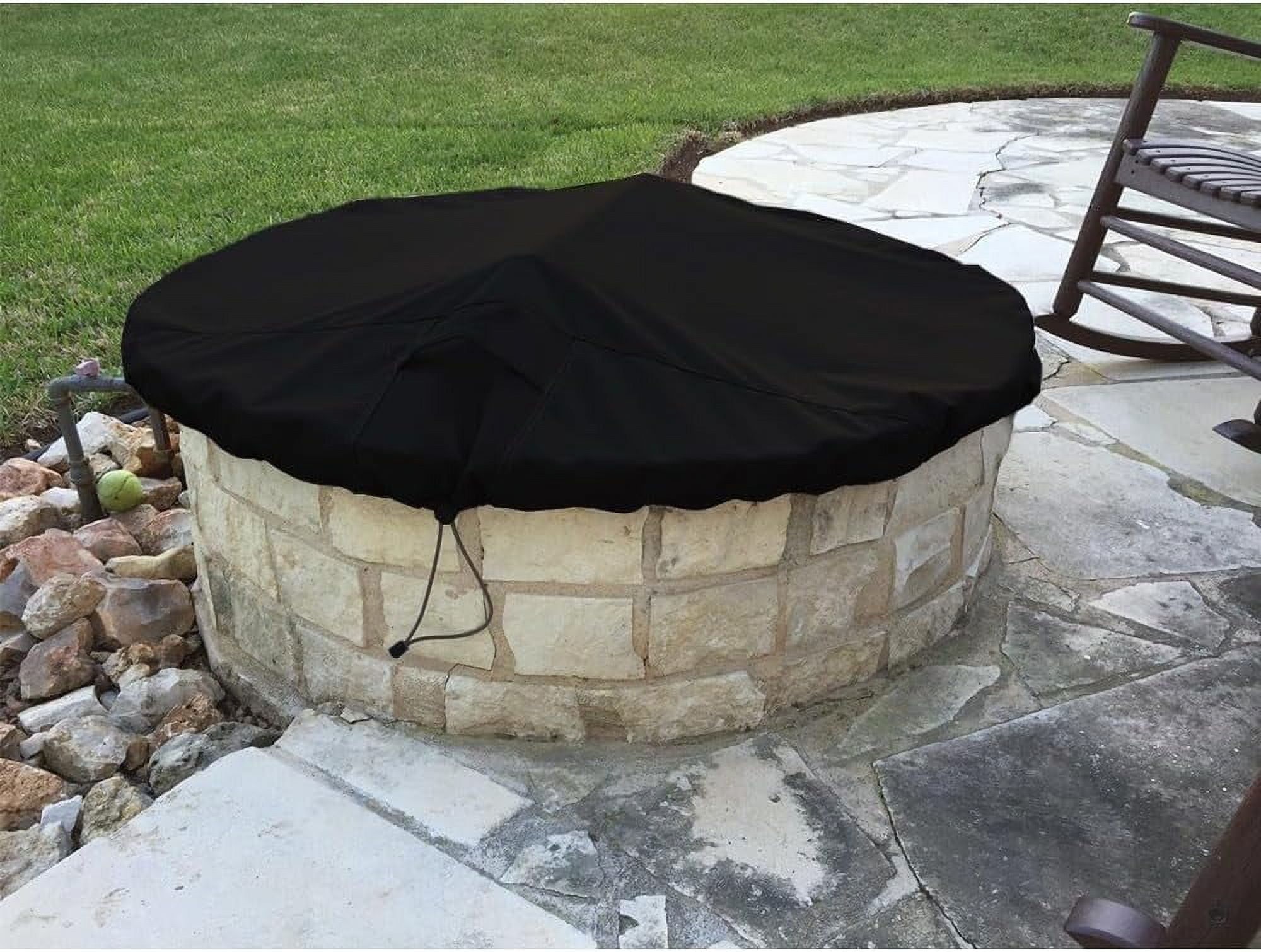 YardJoyliz Outdoor Built In Fire Pit Cover for Inground Firepit ...