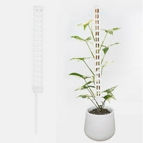 YardVibe 15 Inch Plastic Moss Pole for Plants Monstera, Plant Poles for Climbing Plants, Plant Support for Indoor Plants Work with Sphagnum Moss, Moss Pole Garden Ties (White)