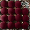 thumbnail image 1 of YardVibe 15 Pcs Velvet Christmas Balls Bulk Flocked Christmas Tree Ball Ornaments Plastic Xmas Decorative Hanging Ornaments (Burgundy,3.15 Inch), 1 of 7
