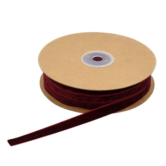 YardVibe 2 Yard Velvet Ribbon - 3/8Inch Double Sided Burgundy Velvet Ribbon Vintage Wreath Christmas Tree Ribbons for Hair Gift Wrapping Bow Making Crafts Bouquet Christmas Birthday Wedding Decor