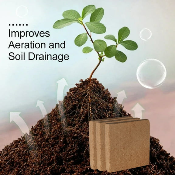 YardVibe 3 Pack Organic Coco Coir Bricks for Plants, Natural Compressed Coir Bricks Coconut Fiber Plant Soil with Balance Coconut Fiber Substrate Soil for Planting, Gardening