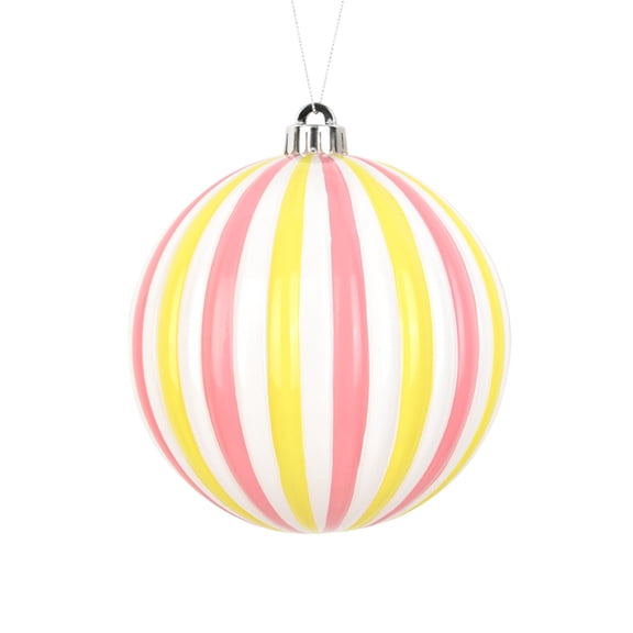 YardVibe Christmas Swirl Candy Cane Balls Ornament 6 Inch Large Hanging Xmas Balls for Tree Decoration Balls Plastic Christmas Baubles for Home Indoor Holiday Party Decor