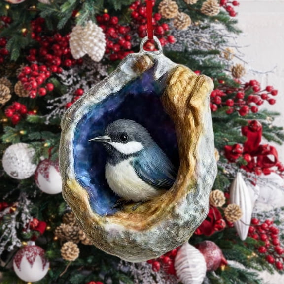 YardVibe Crystal Forest Animal Christmas Ornament, 2025 Cute Forest Animal Geode Tree Ornament 2D Acrylic Christmas Tree Ornaments Xmas Little Animal Hanging Ornaments for Home Xmas Decor, C
