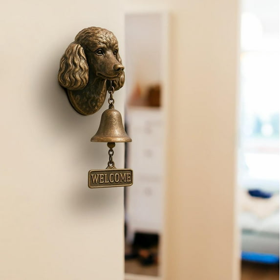 YardVibe Door Bell, Various Dog Welcome Doorbell, Vintage Wall-Mounted Decorative Cast Iron/Resin Hanging Bell, for Porch, Front Door & Garden - Pet Lover