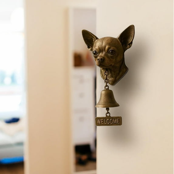 YardVibe Door Bell, Various Dog Welcome Doorbell, Vintage Wall-Mounted Decorative Cast Iron/Resin Hanging Bell, for Porch, Front Door & Garden - Pet Lover