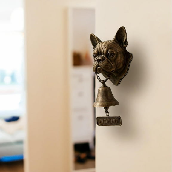 YardVibe Door Bell, Various Dog Welcome Doorbell, Vintage Wall-Mounted Decorative Cast Iron/Resin Hanging Bell, for Porch, Front Door & Garden - Pet Lover
