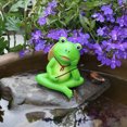 thumbnail image 1 of YardVibe Fishing Frog Figurines Decor Funny Cute Craft Resin Frog Sculpture Statue for Home, Garden, Balcony, Patio, Lawn Decoration, Ornament Gift, 1 of 9