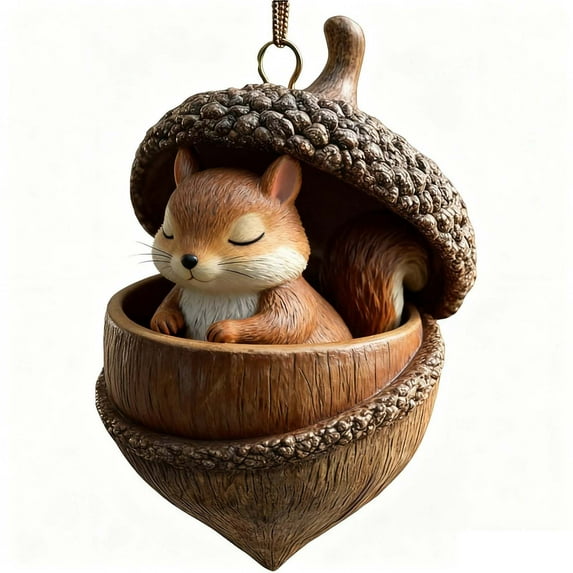 YardVibe Forest Animal Acorn Ornaments – Cute Cozy Forest Christmas Ornaments, Christmas Acrylic Ornaments 2D Cartoon Animal Holiday Decorations for Tree, Squirrel