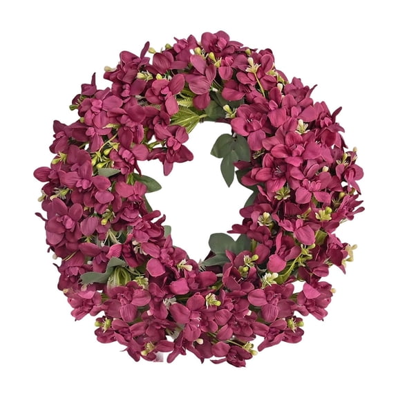 YardVibe Hydrangea Spring Wreaths for Front Door, 18'' Burgundy Hydrangea Artificial Door Wreaths for Home Mantle Wall Farmhouse Decor