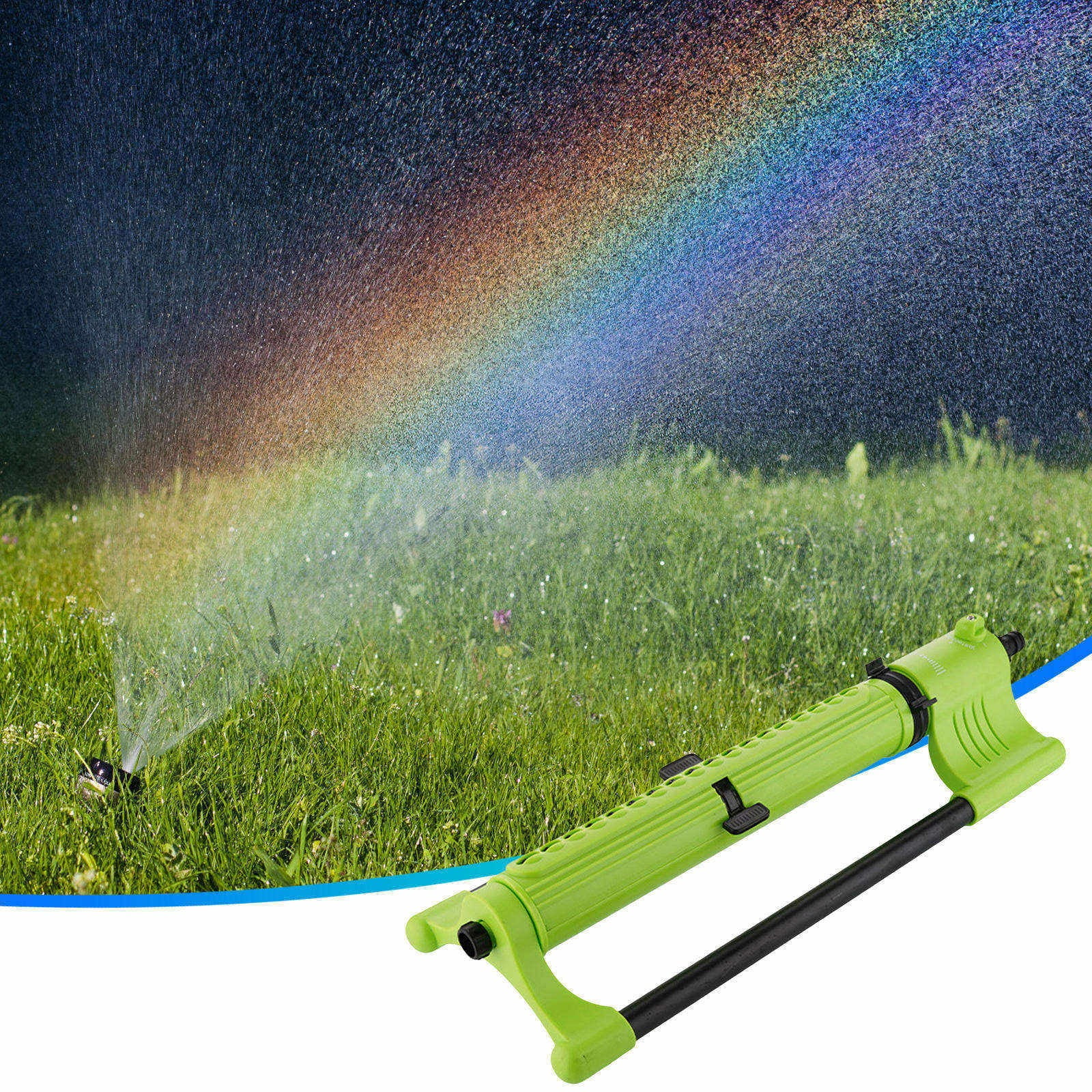 YardVibe Oscillating Sprinkler, Water Sprinkler for Lawn with 18 Precision Nozzles, Covers up to 8-10m, Adjustable Turbo Oscillating Yard Sprinklers for Large Lawn, Garden, Agricultural Orchard