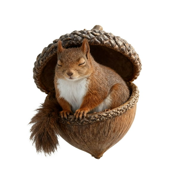 YardVibe Pine Cone Forest Animal Acorn Ornaments, Cozy Forest Christmas Ornaments, 2025 New Woodland Creature Figurine, 2D Acrylic Hanging Ornament Home Party Décor (Squirrel