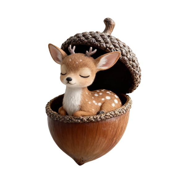 YardVibe Pine Cone Forest Animal Acorn Ornaments, Cozy Forest Christmas Ornaments, 2025 New Woodland Creature Figurine, 2D Acrylic Hanging Ornament Home Party Décor (Deer