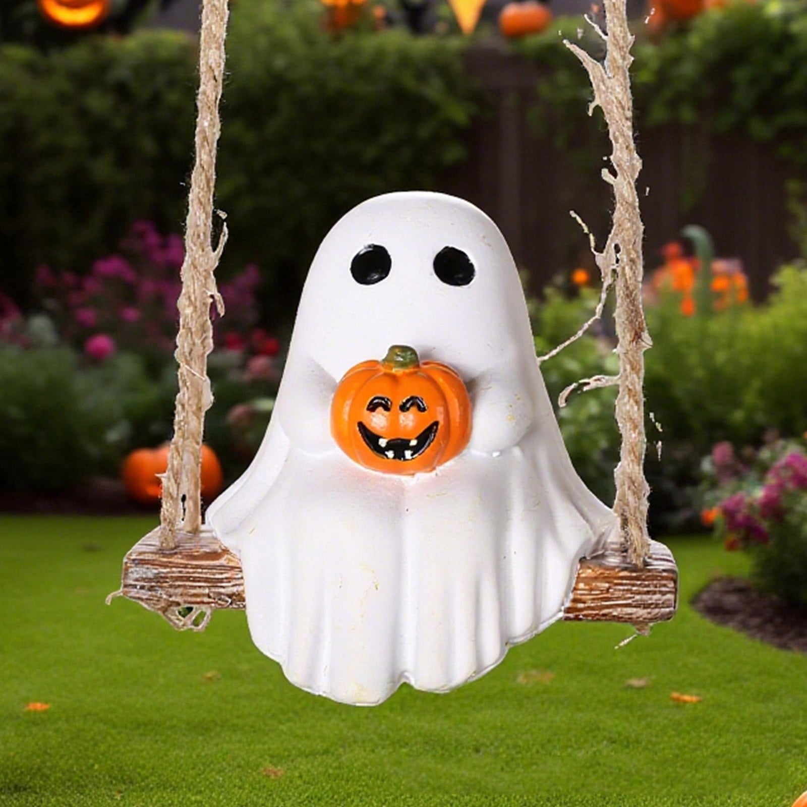 YardVibe Swinging Ghost On Tree Swing With Pumpkin Cute Spooky yardvibe-swinging-ghost-on-tree-swing-with-pumpkin-cute-spooky