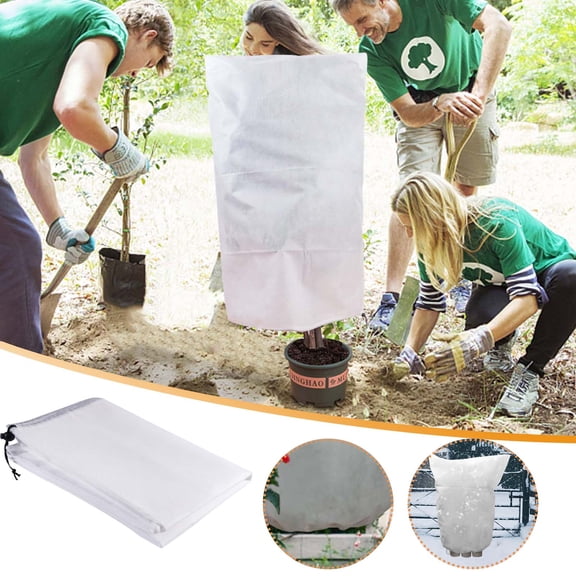 YardVibe Winter Plant Covers Freeze Protection, Reusable Plant Protector Bag with Drawstring,Winter Plants Jacket Warm Shrubs Cover Blanket Frost Protection for Outdoor Garden Plants, 23.62x31.49in