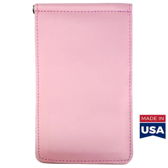 Yardage PGA Book Holder - Professional Tour Version, Pink, Full Grain Leather Book Cover