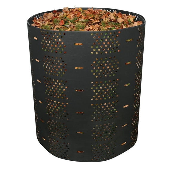 Yardfully 164 gal Black High Density Polyethylene Composting Bin with Maximum Ventilation