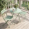 thumbnail image 1 of Yardgrace 3-Piece Folding Steel Patio Bistro Set, 2 Chairs and Table, Pea Green, 1 of 8