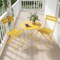 thumbnail image 1 of Yardgrace 3-Piece Folding Steel Patio Bistro Set, 2 Chairs and Table, Yellow, 1 of 8