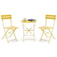 thumbnail image 1 of Yardgrace 3-Piece Folding Steel Patio Bistro Set, 2 Chairs and Table, Yellow, 1 of 8