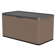 Yardgrace Heavy-Duty 120 Gallon Outdoor Storage Box - Waterproof Deck Box & Large Storage Bin for Patio/Pool, All-Weather Resin Chest with Lock, UV-Resistant, Alpine White