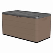 Yardgrace Heavy-Duty 120 Gallon Outdoor Storage Box - Waterproof Deck Box & Large Storage Bin for Patio/Pool, All-Weather Resin Chest with Lock, UV-Resistant, Alpine White